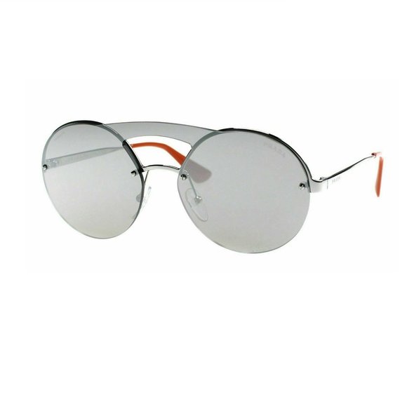 Prada SPR 65T 1BC-2B0 Sunglasses Silver Frame Silver Mirrored Lenses - one size - Picture 1 of 2